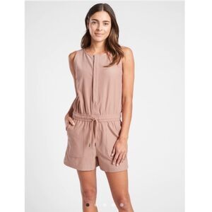 Athleta Farallon Romper Jumpsuit Mocha Latte XS